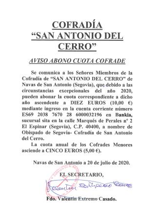 Imagen Anuncio Cofradía San Antonio del Cerro