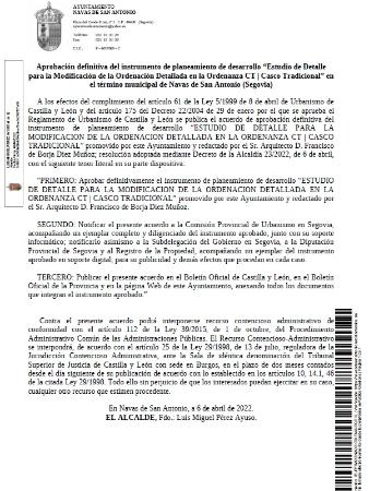 Imagen ESTUDIO DE DETALLE PARA LA MODIFICACION DE LA ORDENACION DETALLADA EN LA ORDENANZA CT. CASCO TRADICIONAL
